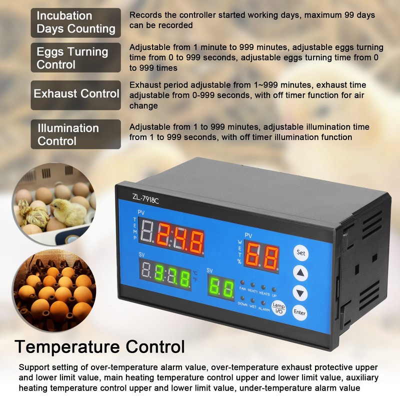 Intelligent Eggs Incubator Controller Multifunctional Automatic Incubator Eggs Hatcher Control