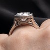 Raivari Moissanite Engagement Rings, 3.32 CTTW Bezel Setting Round Lab