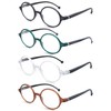 TISHUI Round Reading Glasses +2.50 for Women Men Blue Light