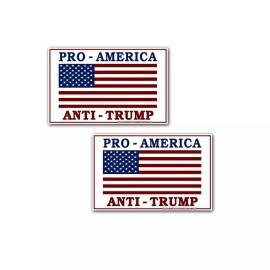 PRO AMERICA Anti TRUMP Decals USA BUMPER STICKER 2 PACK  6" wide