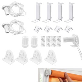 Set of 2 Roller Blind Brackets Window 17 mm No Drilling Replacement Parts Double Roller Blind Clamp Holder Replacement Parts Roller Blind Klemmfix Blind Fittings Set for Side Pull Roller Blind, Double