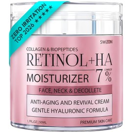 Crema facial con colágeno y retinol: crema antienvejecimiento prémium para el cuello: crema antiarrugas de día y de noche para mujeres