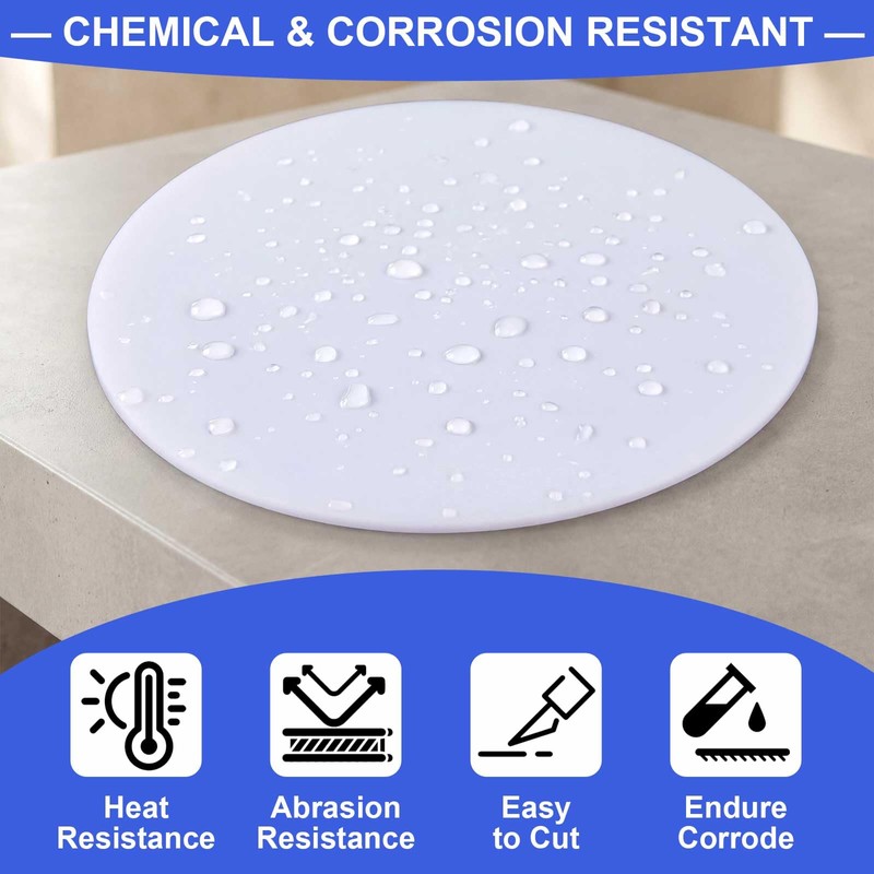 Sasylvia 4 Pcs White Round Hdpe Disc Sheet 6" Diameter