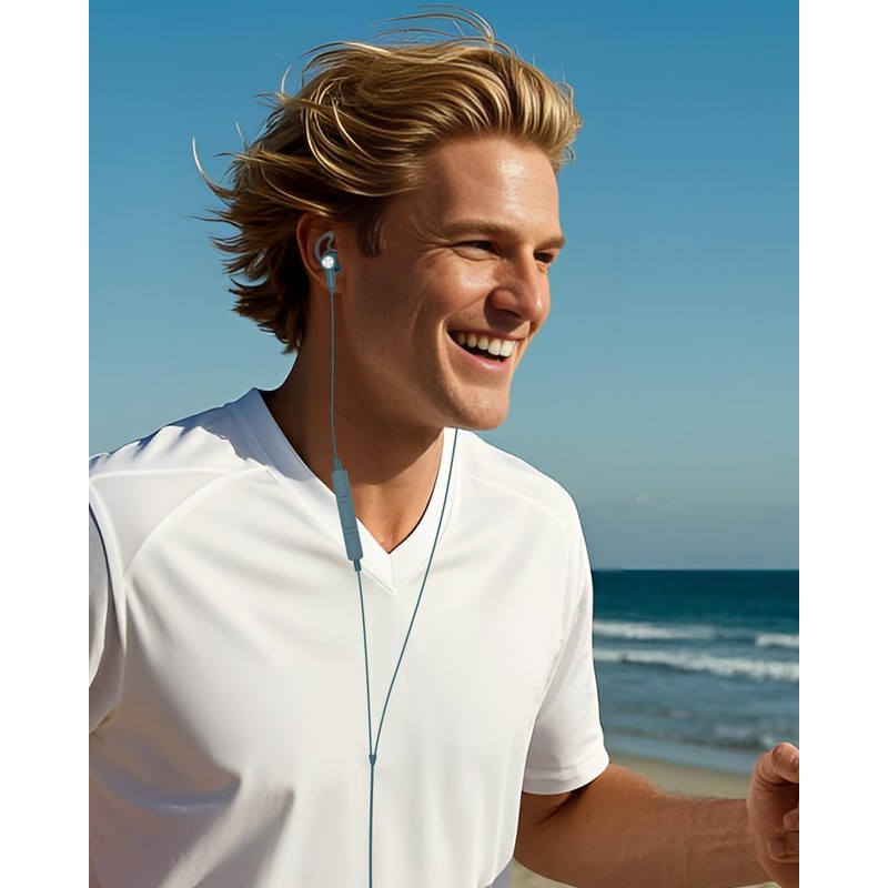 iMangoo for Apple Lightning Headphones MFi-Certified Wired Earbuds Blue |