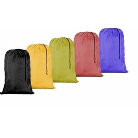 HomeLux Large 30 X 40 Inch Heavy Duty Nylon Laundry Bag with Drawstring Slip Lock Closure, Set of 12!!! Assorted Colors and Designs