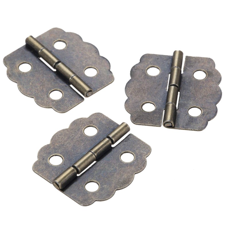 20 Pcs Mini Hinges Retro Butt Hinges Antique Hinges Bronze