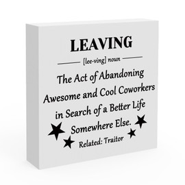 Leaving Funny Office Desk Decor Gift for Coworkers Going Away Wooden Box Sign Desk Decor Farewell Gifts for Boss Coworkers Women Funny Going Away Gifts for Friends Leader Colleague Retirement Gift