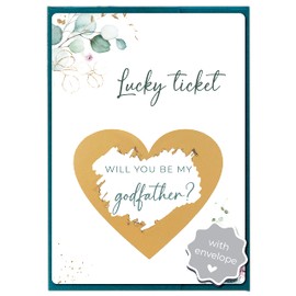 Jolicoon Will you be my godfather scratch card with envelope - Godfather proposal scratch card