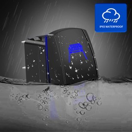 Roof LED Light Bar Rocker Switch 5Pin Laser On/Off Blue LED Light 20A/12V 10A/24V Toggle Switch With jumper wires set for Automotive Boat Marine Truck Jeep Off-Road Bus RV