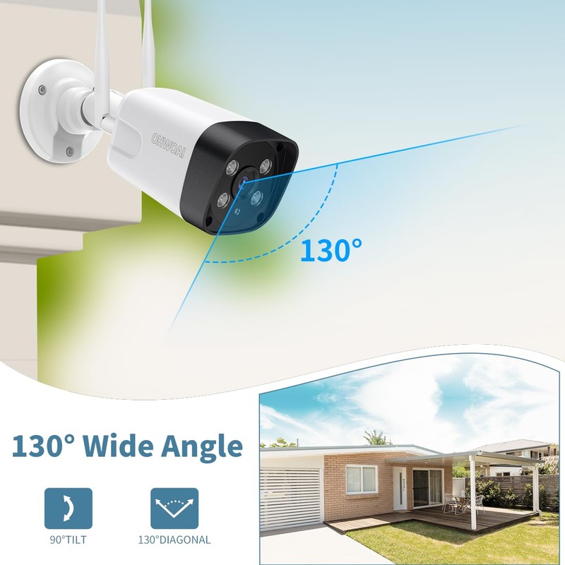OHWOAI 5MP Add-on Camera for Wireless Security Camera System Outdoor,