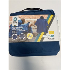 Sierra Designs Youth Poncho Unisex Blue Packable Rain Gear Outdoors Camping 634