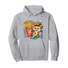Kid's Ski Lesson Pizza French Fry Skiing Pullover Hoodie
