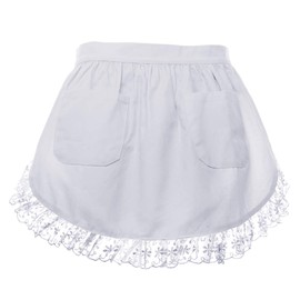 aspire Schürze Damen Vintage Kellnerschürze Weiß Halbschürze für Maid Cosplay