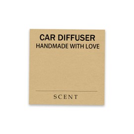 500Pcs Car Oil Diffuser Hanging Bottle Scent Label 1×1 Inch Kraft Warning Stickers Instruction Care Card Wooden Top Bullet