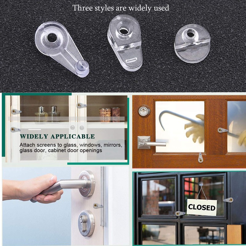Glass Door Retainer Clips Kit for Cabinet Door, Glass Window,Offset