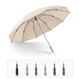 WARCSYT Inverted Umbrella with Reflective Strips,40inches Foldable Windproof Umbrellas for Rain, Automatic Compact Mini Umbrella Made of 210T high-end pongee fabric and 10 sturdy fiberglass ribs for