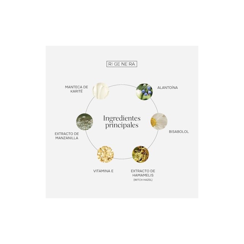 Rigenera Crema Descongestionante Manzanilla Hamamelis Bisabolol Nutrición Calma Protección Piel