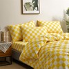 honey qiao Yellow Checkered Comforter Set Full - 3-Piece Bedding