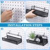 Shimeyao Pegboard Baskets Bins Set 4 Pcs Metal Pegboard Baskets