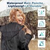 Womens Long Raincoats Rain Jacket Waterproof Packable Outdoor Hooded Windbreaker