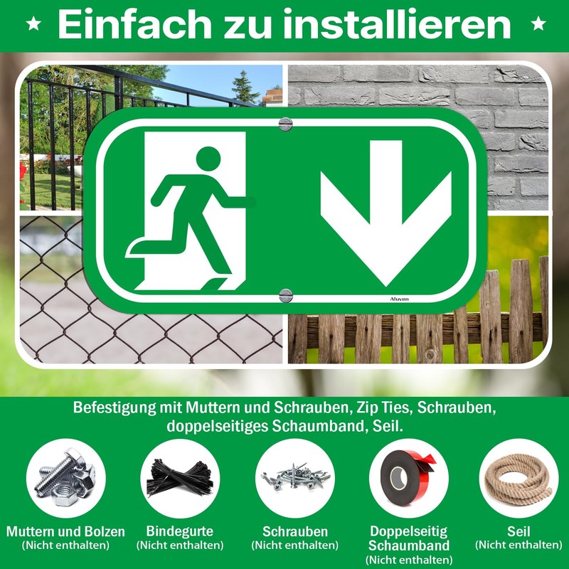 Emergency Exit Sign Arrow Down 30 x 15 cm Escape