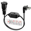 [2-Feet] On Off Switch Extension Cord, Right Angle 2-Prong Polarized