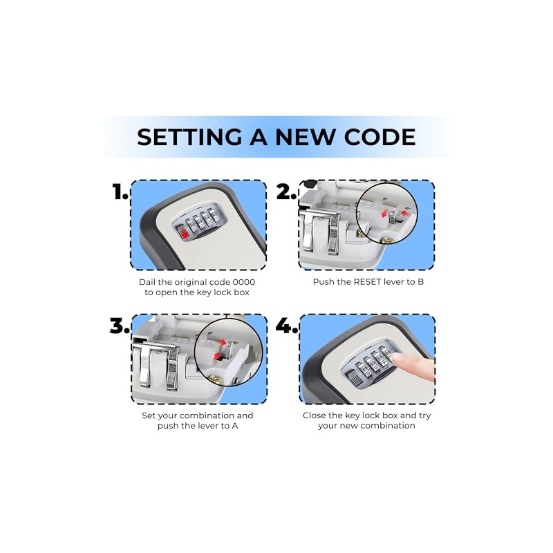 Double Dragon 4-digit Combination Key Safe | Police-approved Wall-mount Lock