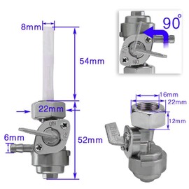 Generator Petcock Fuel Gas Tank Switch Shut Off Valve for DuroMax XP4400 XP4400E XP4400EH XP8500E for Predator for Champion for Generac for Etq for Homelite for Husky for Powermax (M16 x 1.5mm)