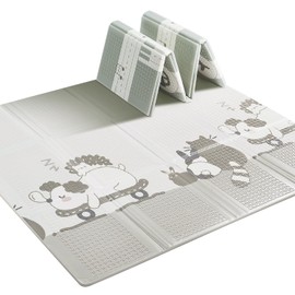 BG-BABYGO Baby Floor Play Mat 47"x47" Baby Playpen Mat, Foldable Baby Girl Playmat, Reversible Waterproof Foam Play Mats for Baby, 0.4 inch Crawling Baby Mat for 50" X 50" & 47"x47" Playpen(47*47*0.4)