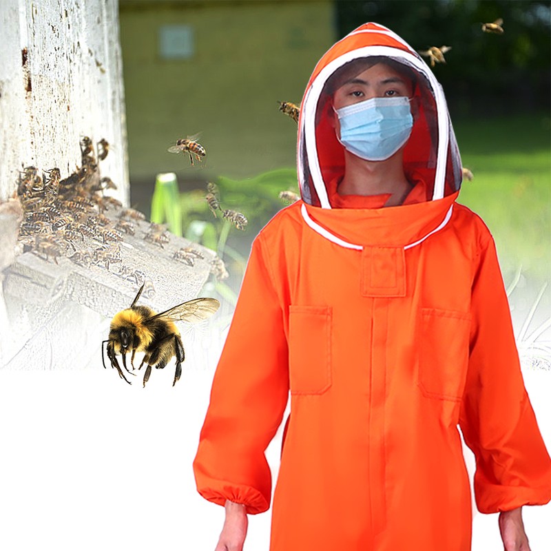 Orange Beekeeper One Piece Bee Suit Beekeeping Protective Clothes Beekeeping