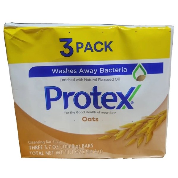 (3 bars 3.7oz) New PROTEX OATS ANTIBACTERIAL SOAP BAR JABON