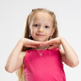 LOVE YOUR CITY Small Butterfly Earrings, Creole Earrings, Animal Jewellery Gifts for Girls, Children, Children's Jewellery Made of 925 Sterling Silver with Enamel. Comes in a Small Gift Box, Sterling