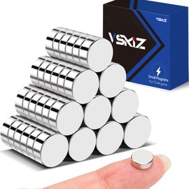 VSKIZ Small Magnets, 60 Pcs Magnets Fridge for Crafts, 8x3mm Strong Magnets for Whiteboard, Small Round Magnets Little Button Magnets Neodymium Office Magnets for Refrigerator, Home, Classroom