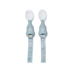 Bibado Attachable Weaning Cutlery Spoon & Fork Set (Arctic Adventures)