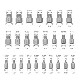 EWK 25 Pcs Multi-Spline Screw Extractor Set, Hex Head Easy Out Bolt Removal Tool Set for Stripped, Rounded, Damaged, Broken or Rust Screws