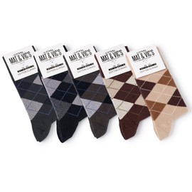 Mat and Vic's Mens Socks (5 Pair Pack) Cotton Classic Comfortable Breathable (UK '4-6 / EU 35-38, Jeans Mix 2)