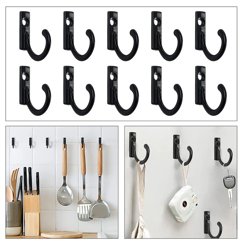 Yinquetinup 25 Pcs Wall Mounted Single Hook with 25 Screws