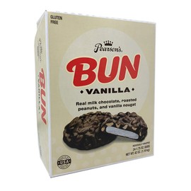 Pearson's Vanilla BUN Cluster Bar | Roasted Peanuts, Real Milk Chocolate, and Vanilla Nougat | Pack of 24 | Individually Wrapped