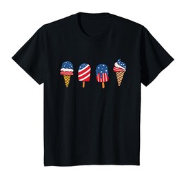 Kids Ice Cream 4th Of July Cool Dessert Patriotic Kids Toddler T-Shirt