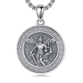 MISTBEE Scales of Justice Necklace Sterling Silver Themis Pendant Justice Goddess Jewery Lawyer Graduation Gifts for Men Women
