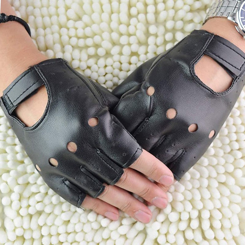CHROME CRANE Men's Gloves Fingerless Leather Leather Motorcycle Cycling Training