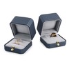 Oirlv Premium Leather Double Ring Box for Wedding Ceremony Engagement