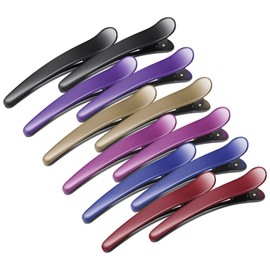 Hair Clips for Styling, Sublaga 12 Pcs Non-Slip Colorful Plastic Duckbill Alligator Hair Barrettes Pins for Women, Baby Kids and Girls, 3.5" (12pcs Frosted color)