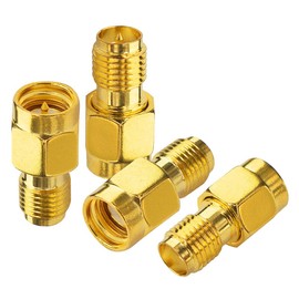 BOOBRIE 4 x SMA to RP-SMA Connector Kit 2 x SMA Male to RP-SMA Female Adapter 2 x SMA Female to RP-SMA Male Adapter WiFi Antenna Adapter for Glasses WiFi Antenna FPV Drone Signal Booster