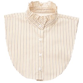 NIDMIDO Women Ruffle Mock Neck Detachable Half Blouse Shirts Fake Collar Dickey Collar Faux False Collar for Girls Beige Yellow