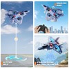 ENJOYFLY Foam Remote Control Airplane, LED Fighter Jet with 360°