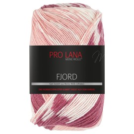 Frida's Wollhaus Pro Lana 100 g Fjord Norwegian Pattern Gradient Wool Knitting Yarn 14 Colours (89 | Berry-Dusky Pink-White)