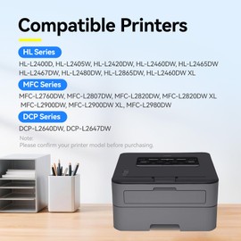 TN830XL TN830 Toner Cartridges Replacement for Brother TN-830XL TN 830 Compatible with Brother DCP-L2640DW MFC-L2820DW HL-L2400D HL-L2460DW HL-L2405W HL-L2465DW HL-L2480DW Printers Ink (2 Pack, Black)