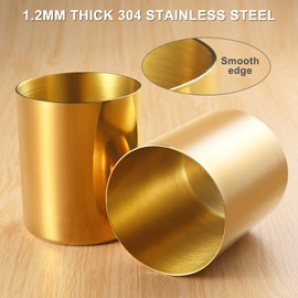 Gold Pen Holder for Desk, 304 Stainless Steel Pen Organizer for Desk, Pencil Holder,Pencil Cup,Pen Cup,Desktop Stationery Organizer