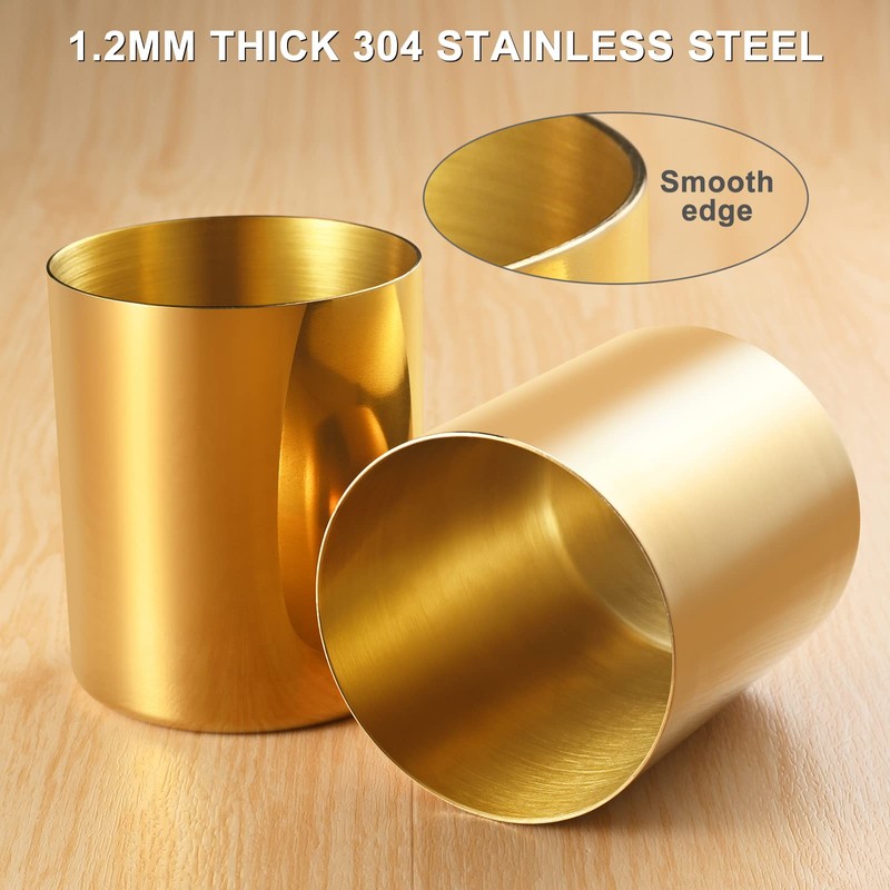 Gold Pen Holder for Desk, 304 Stainless Steel Pen Organizer